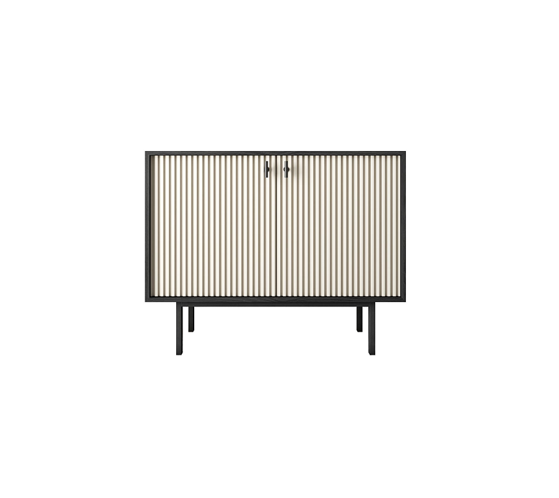 Тумба Emerson белый/черный EM02/milky/L