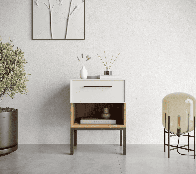 Тумба прикроватная Nicole белый NEM11_1