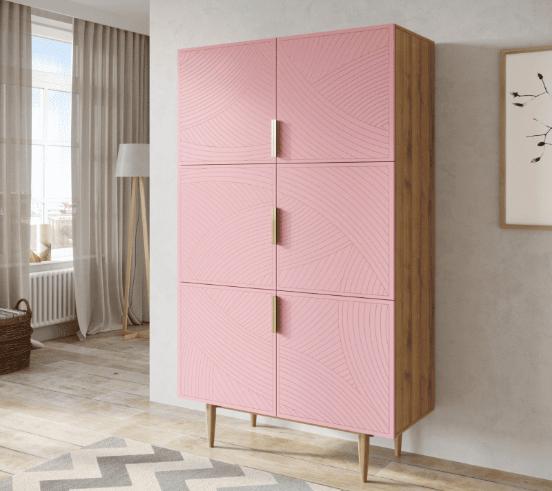 Шкаф Line розовый LN04/GR1/pink_3