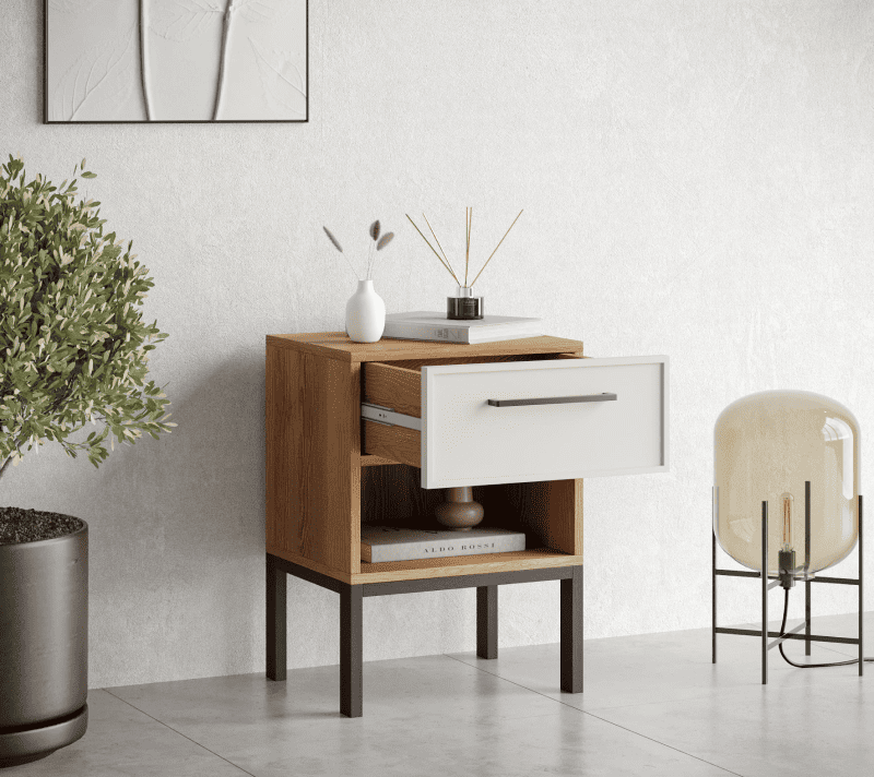 Тумба прикроватная Nicole белый NEM11_2