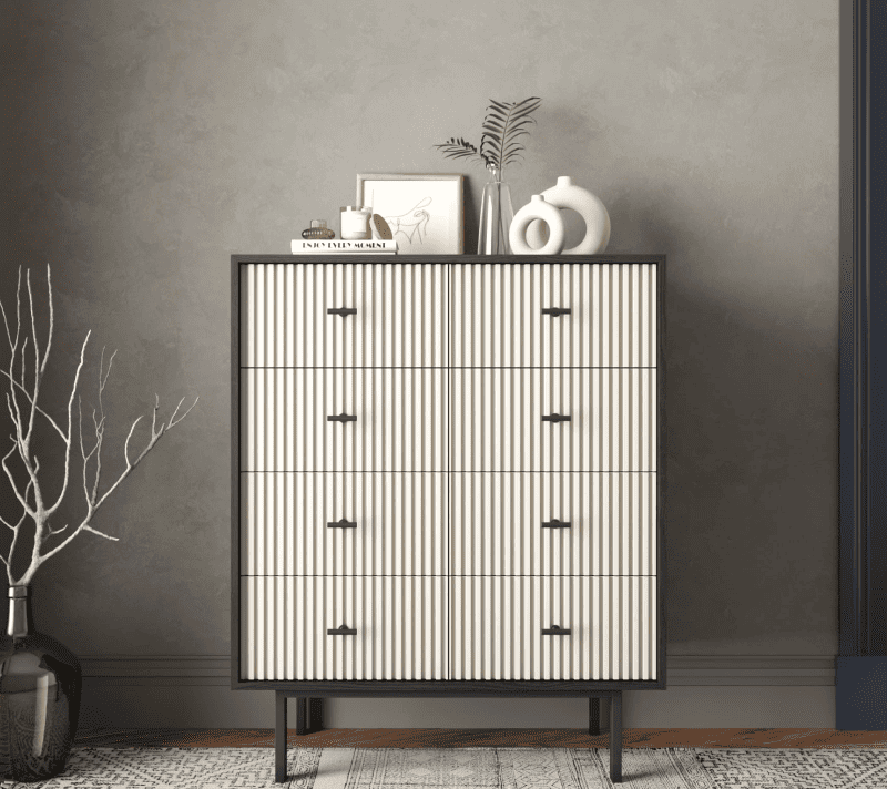 Комод Emerson белый/черный EM20/milky/L_1