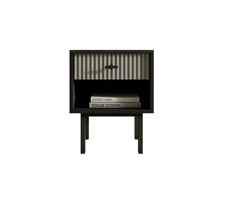 Тумба прикроватная Emerson серый/черный EM11/gray/L