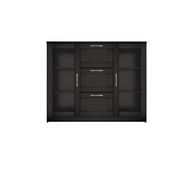 Тумба-витрина с 2 дверцами и с 3 ящиками Sirius дуб венге 117x95