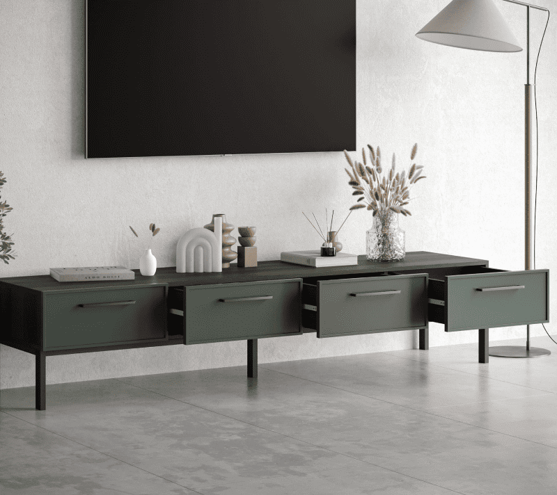 Тумба под телевизор Николь зеленый NEM06G_2