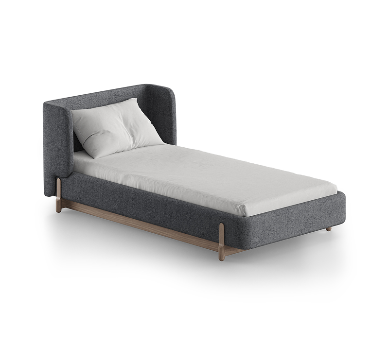 Кровать Basic серый рогожка 90x200