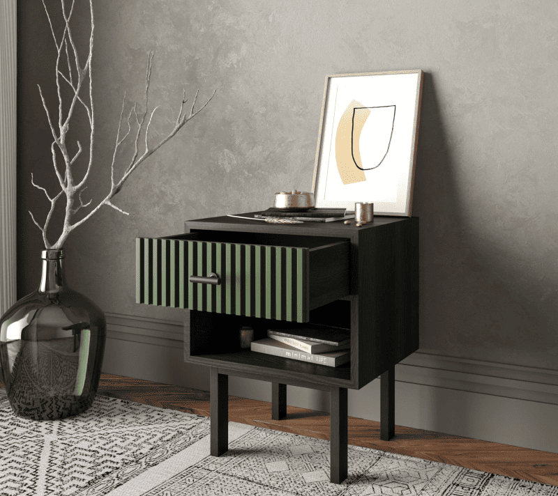 Тумба прикроватная Emerson зеленый/черный EM11/green/L_2