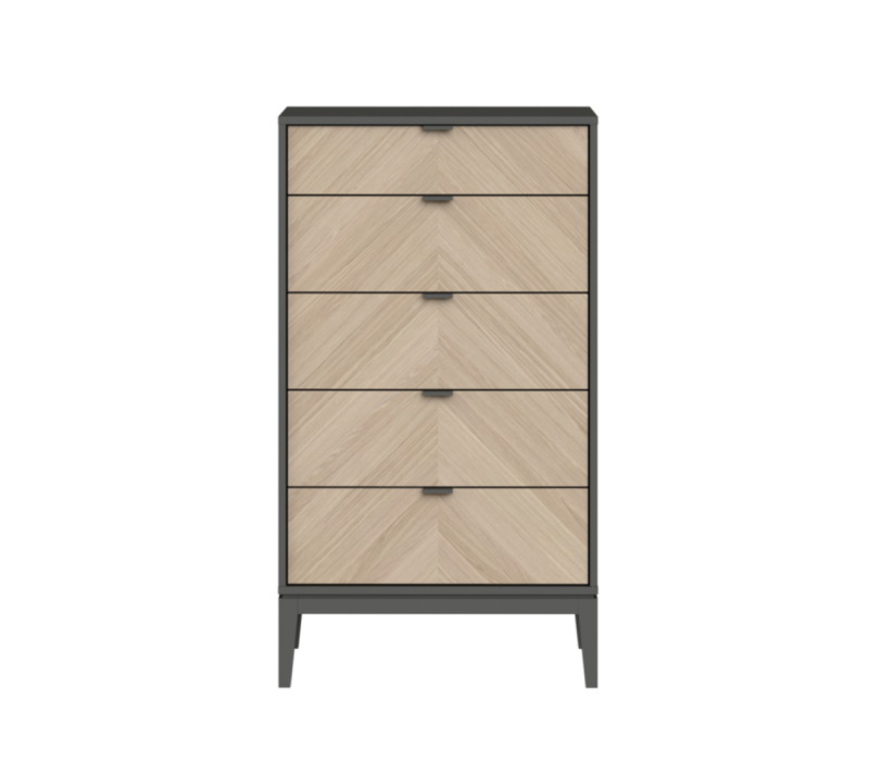 Комод 5 ящиков Fjord темно-серый