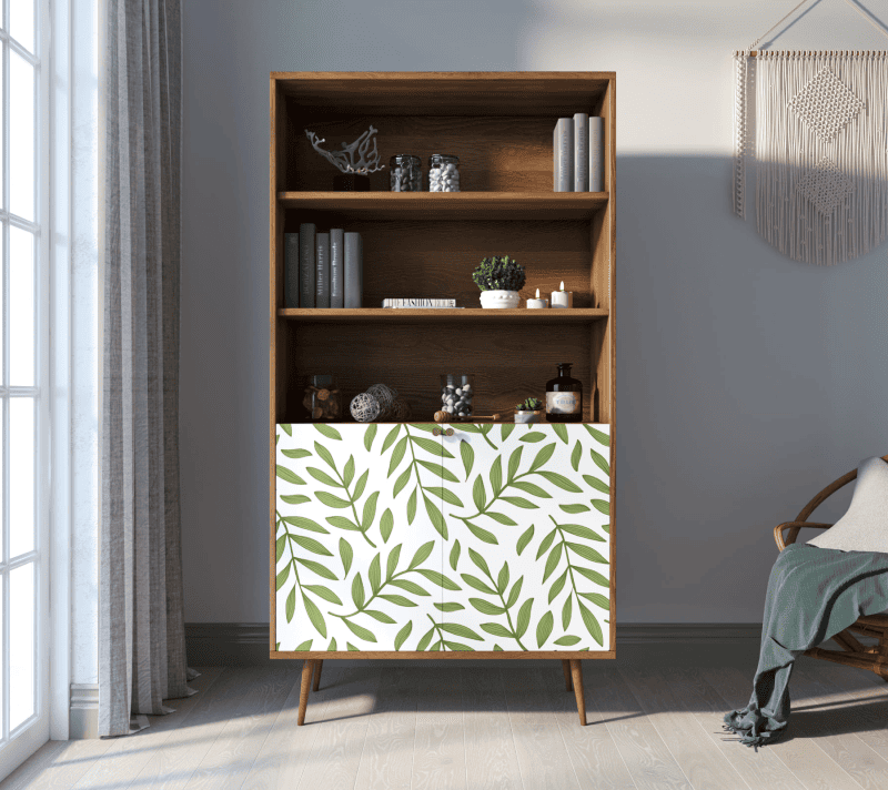 Стеллаж  Berber зеленый/белый/коричневый BB26/Print_28_1