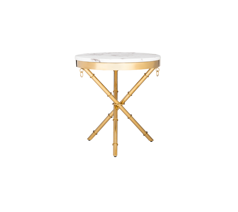 Журнальный столик круглый Моника мрамор/золотой