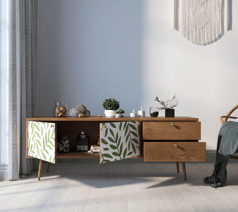 Тумба-комод Berber зеленый/белый/коричневый BB27/Print_28_2