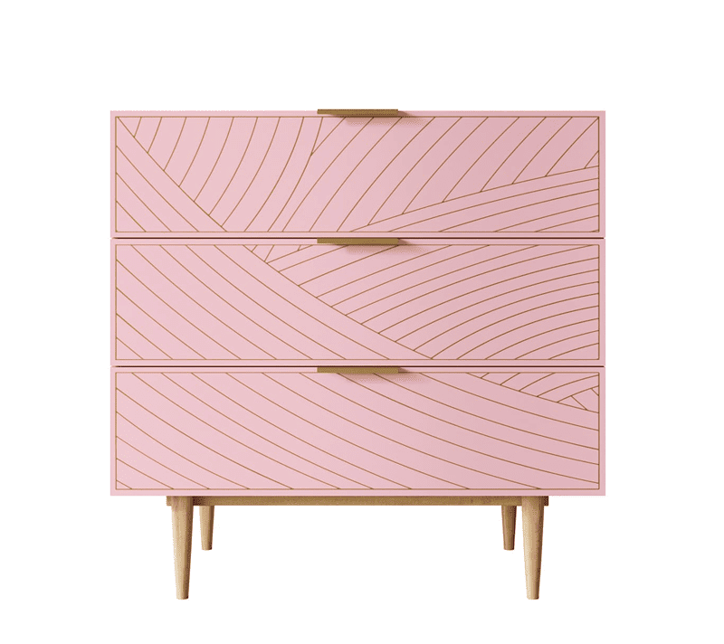 Комод Line розовый LN12/GR1/pink