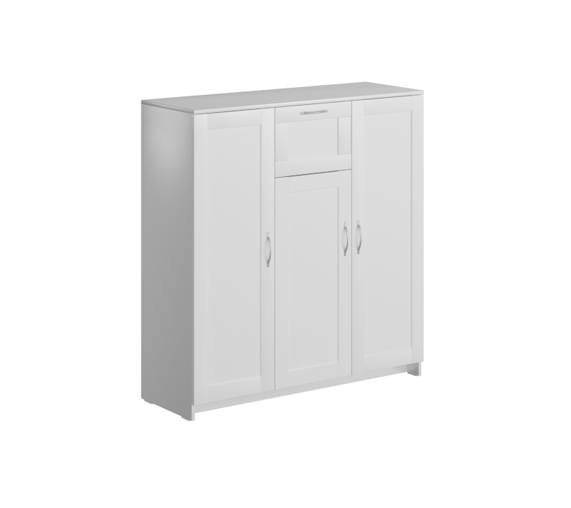 Тумба с 3 дверцами и ящик Сириус белый 117x123_2