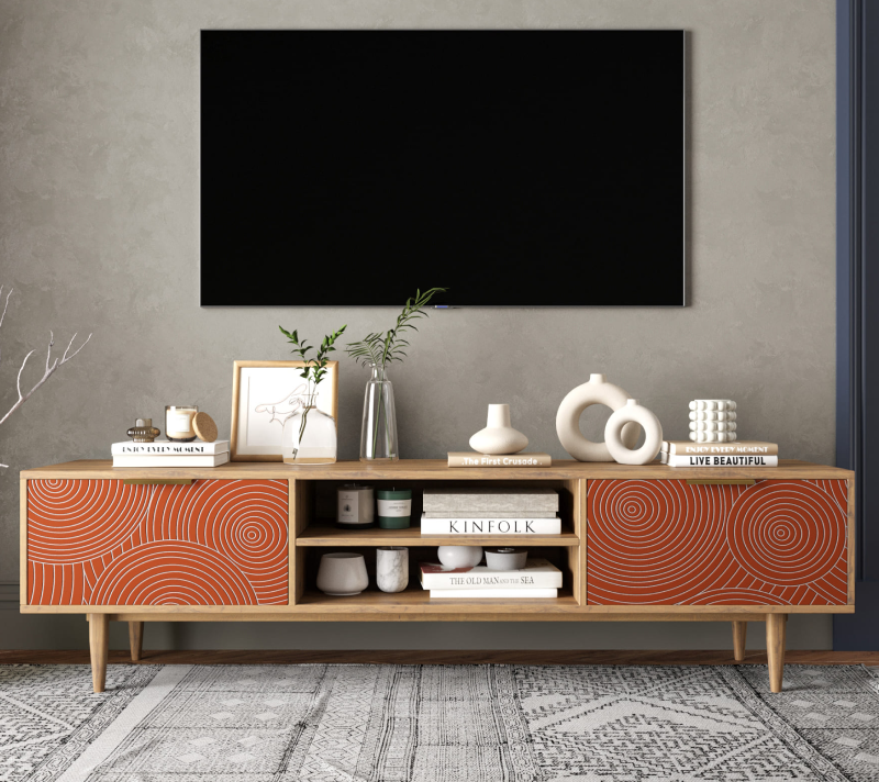 Тумба под телевизор Line красный R27/red_1