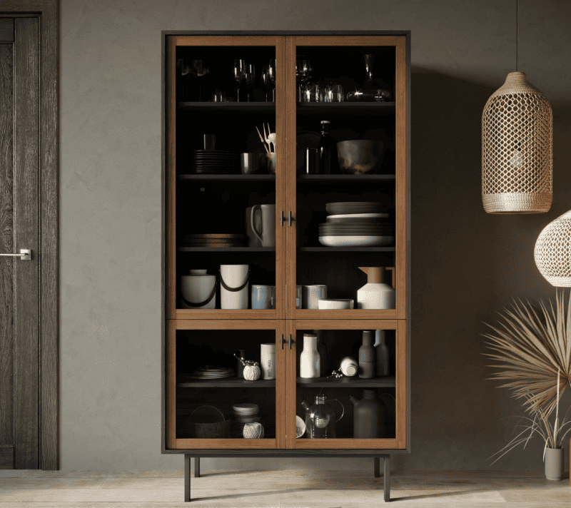 Витрина Эмерсон коричневый/черный EM09_1