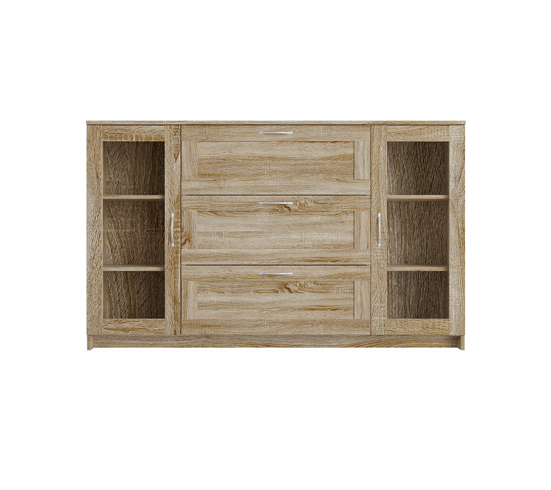 Тумба-витрина с 2 дверцами и с 3 ящиками Sirius сонома 156x95