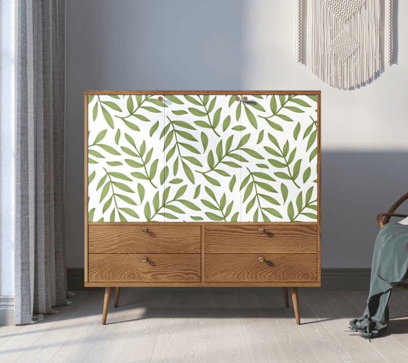 Тумба-комод Berber зеленый/белый/коричневый BB29/Print_28_1