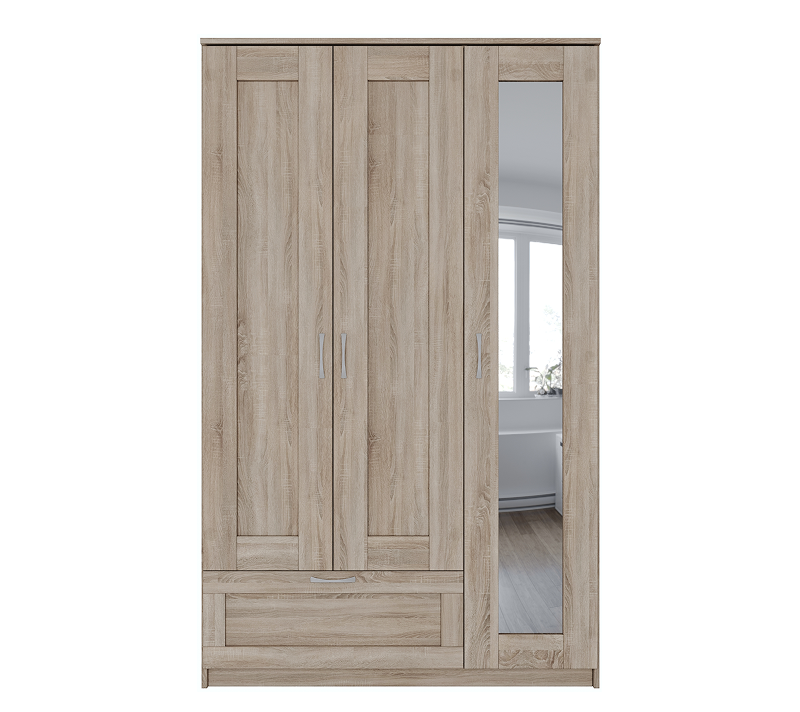 Шкаф комбинированный с 3 дверцами и ящиком Sirius сонома