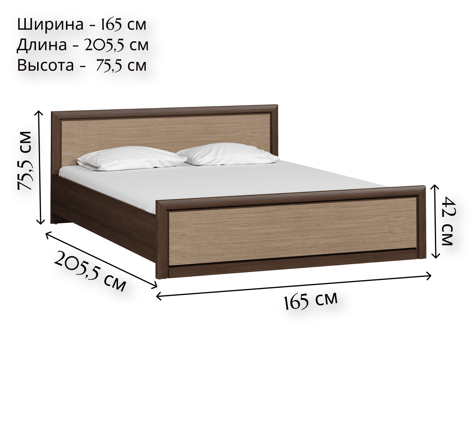 Кровать Koen венге штрокс LOZ160x200_1