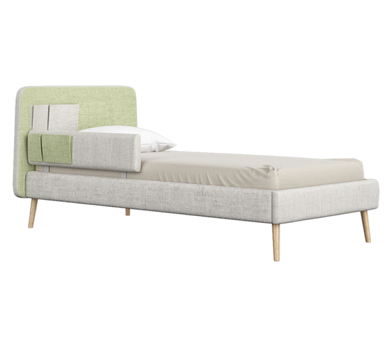 Кровать подростковая Soft бежевый/зеленый 90x200_1