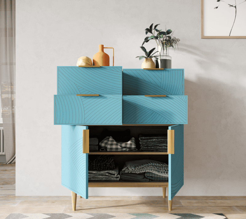 Комод Line голубой LN17/GR1/blue_2