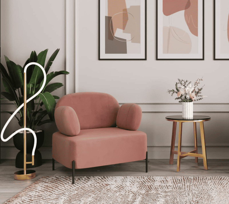 Кресло с подлокотниками Кэнди велюр пыльно-розовый_1