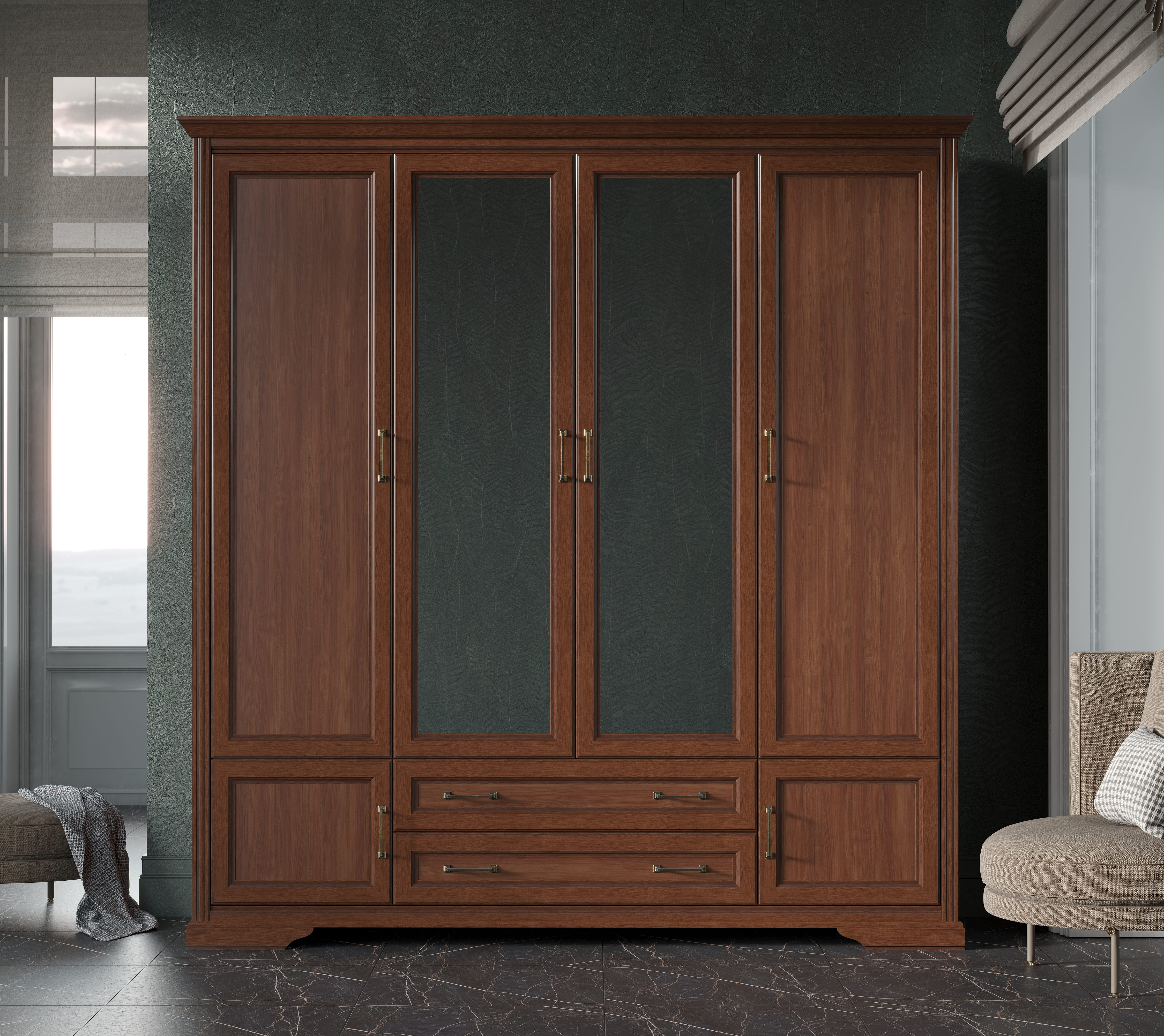 Шкаф Stylius орех донской SZF6D2S_1