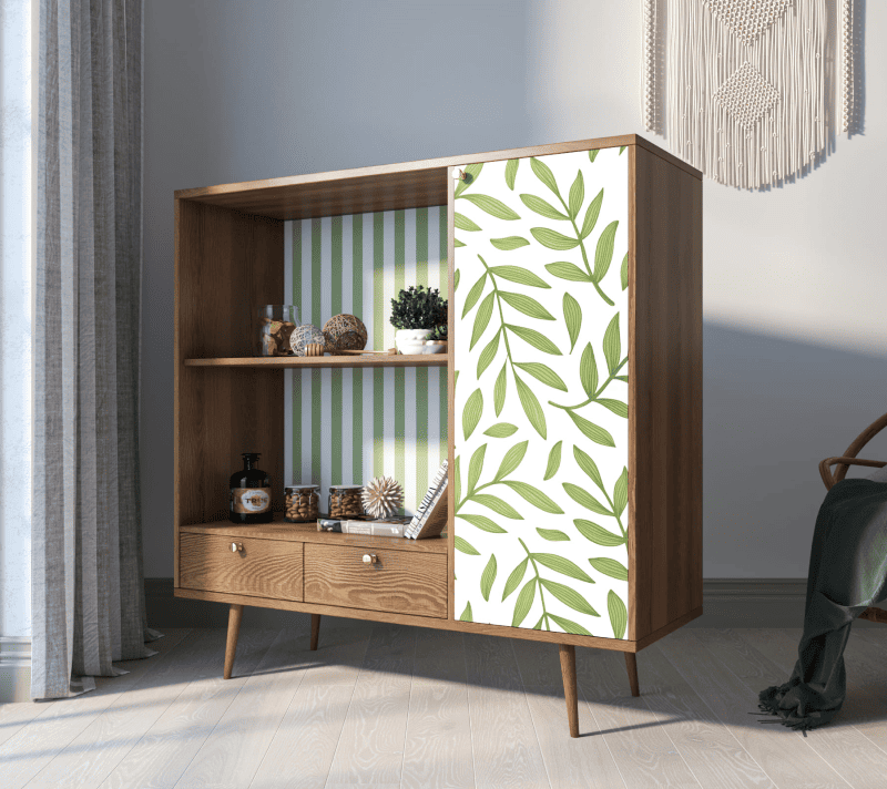 Стеллаж Berber зеленый/белый/коричневый BB28/Print_28_3