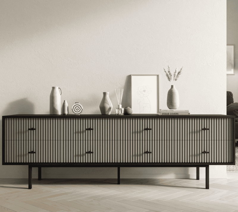 Комод Emerson серый/черный EM03/gray/L_1