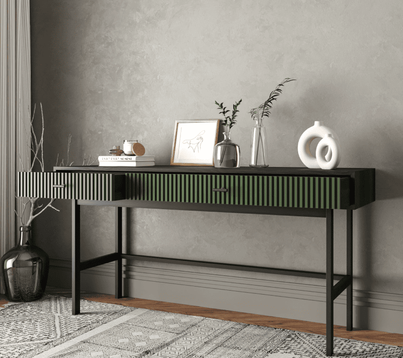 Стол консольный Emerson зеленый/черный EM22/green/L_2