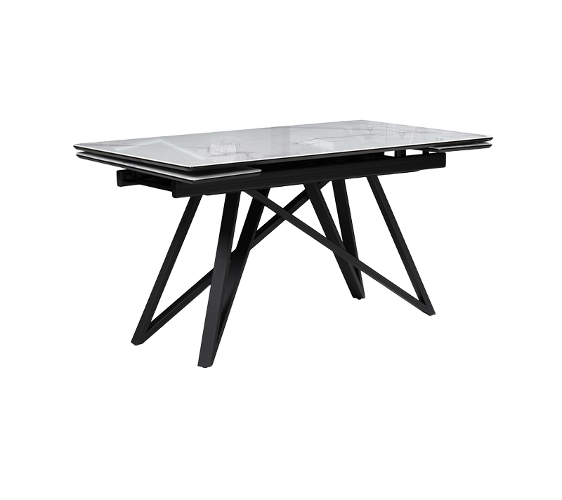 Стол стеклянный Вилсон белый мрамор/черный_2