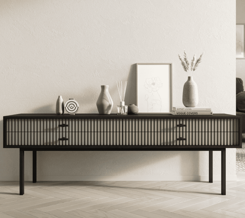 Тумба под телевизор Emerson серый/черный EM23/gray/L_1