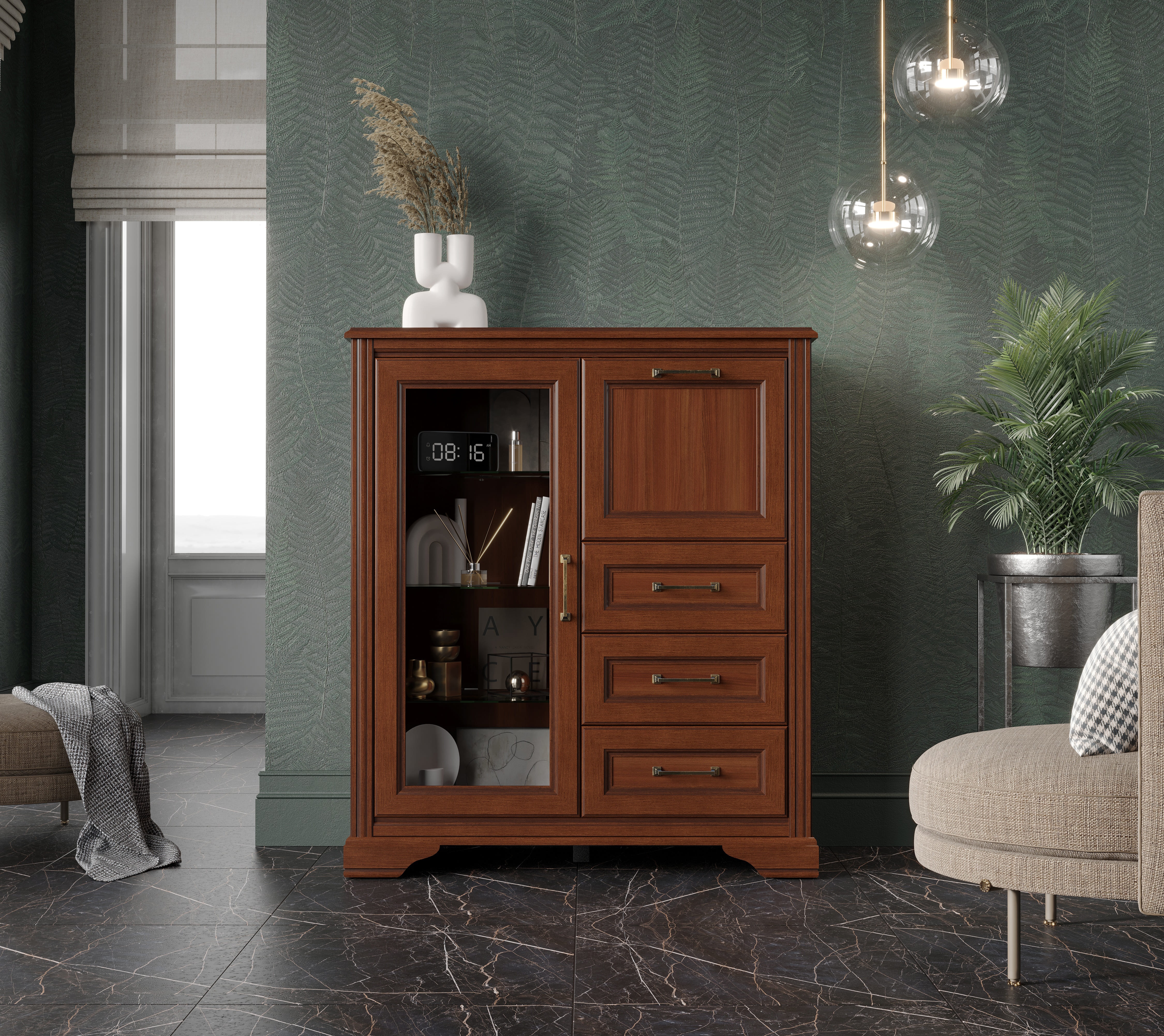 Тумба-витрина Stylius орех донской KOM1W1B3S_1