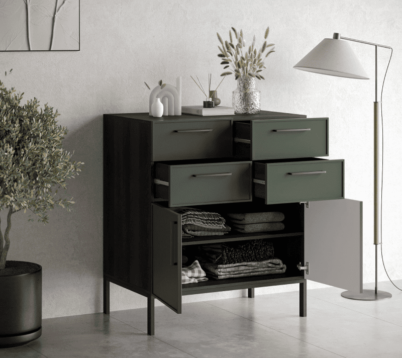 Тумба-комод Nicole зеленый NLN17G_2