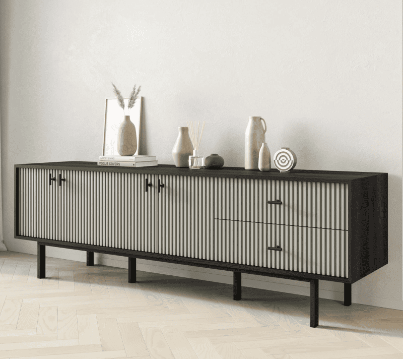 Тумба-комод Emerson серый/черный EM04/gray/L_1