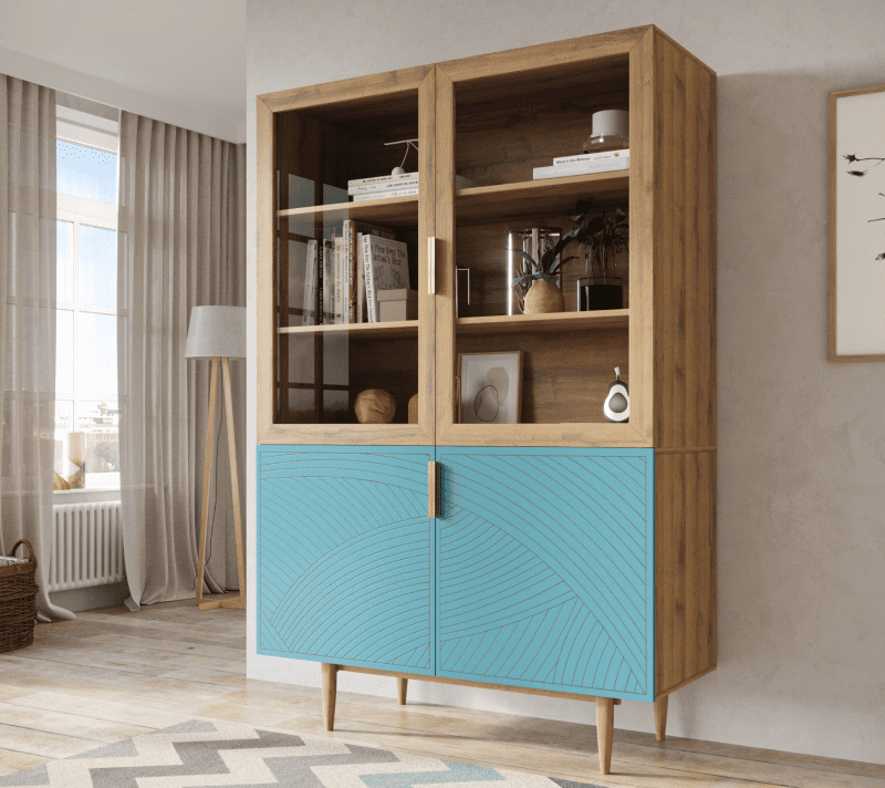 Витрина Line голубой LN11/GR1/blue_3