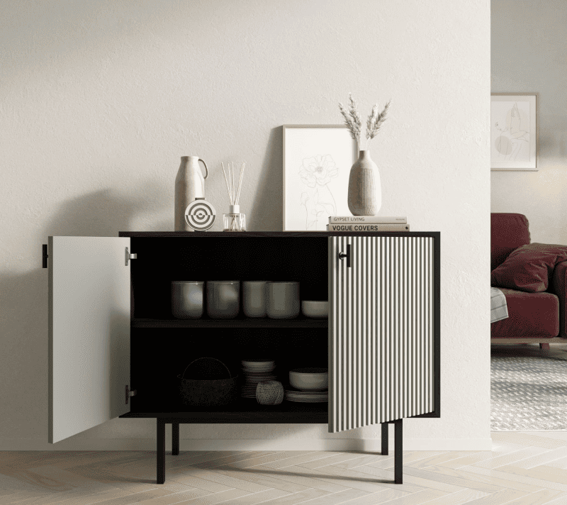 Тумба Эмерсон серый/черный EM02/gray/L_2