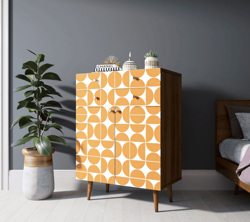 Тумба-комод Berber оранжевый/белый BB12/Print_14_3