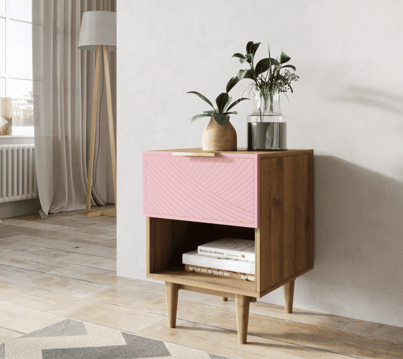 Тумба прикроватная Лайн розовый LN10/GR1/pink_3