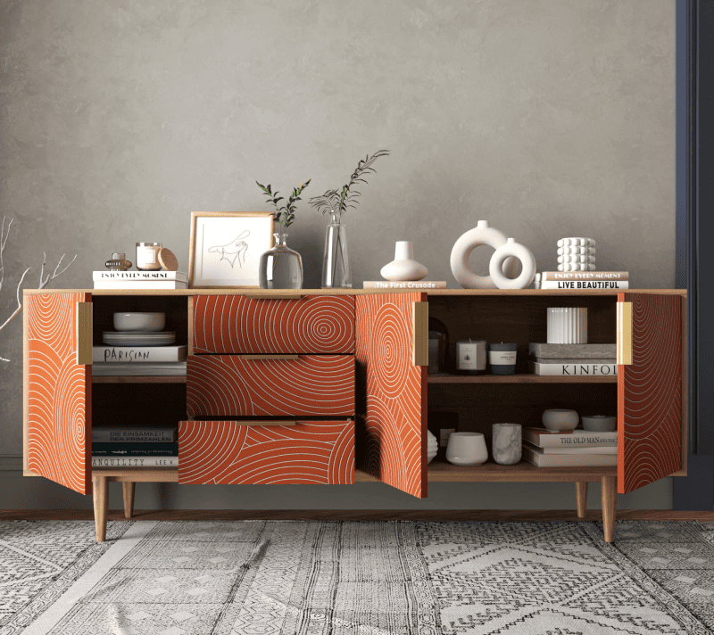 Тумба-комод Лайн красный R25/red_2