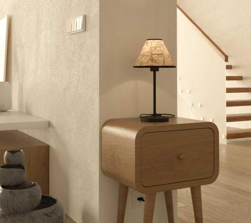 Настольная лампа Окспарк черный/бежевый 43944_1