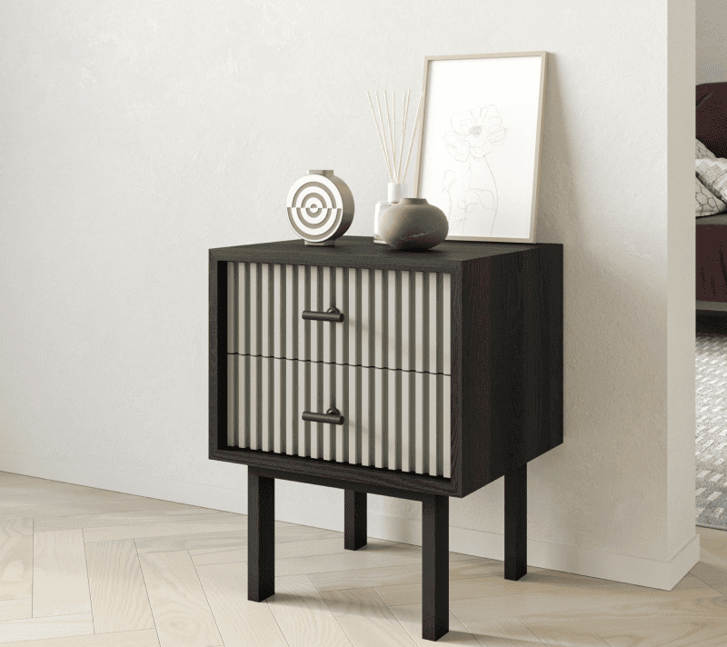 Тумба прикроватная Emerson серый/черный EM16/gray/L_3