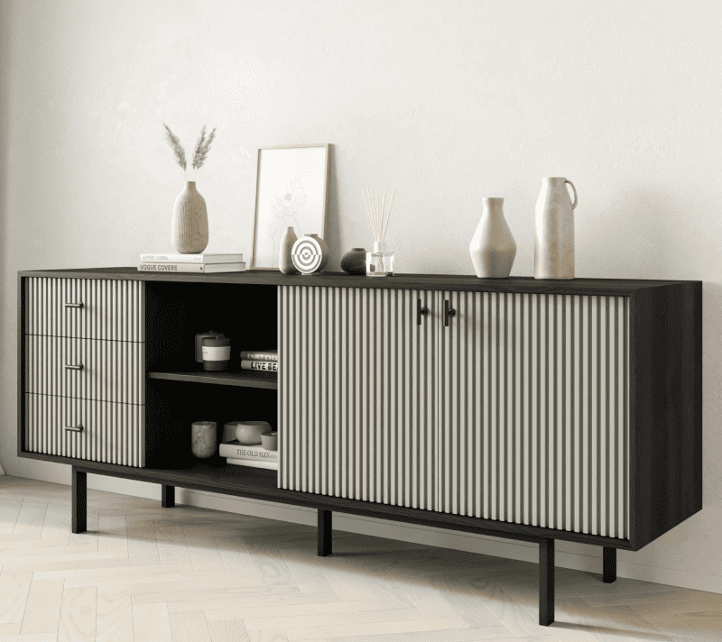 Тумба-комод Emerson серый/черный EM15/gray/L_3