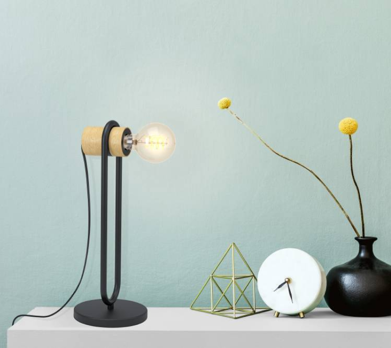 Настольная лампа Чивои бежевый/черный 43543_1