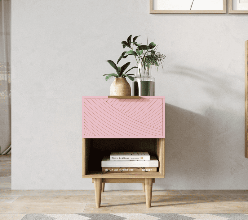 Тумба прикроватная Лайн розовый LN10/GR1/pink_1