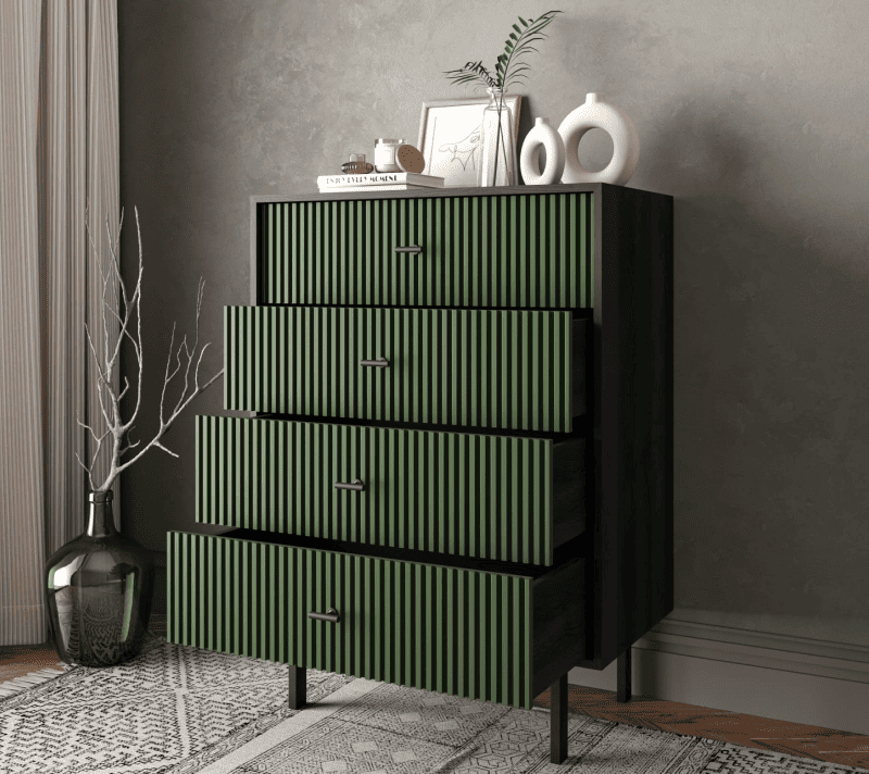 Комод Эмерсон зеленый/черный EM18/green/L_2