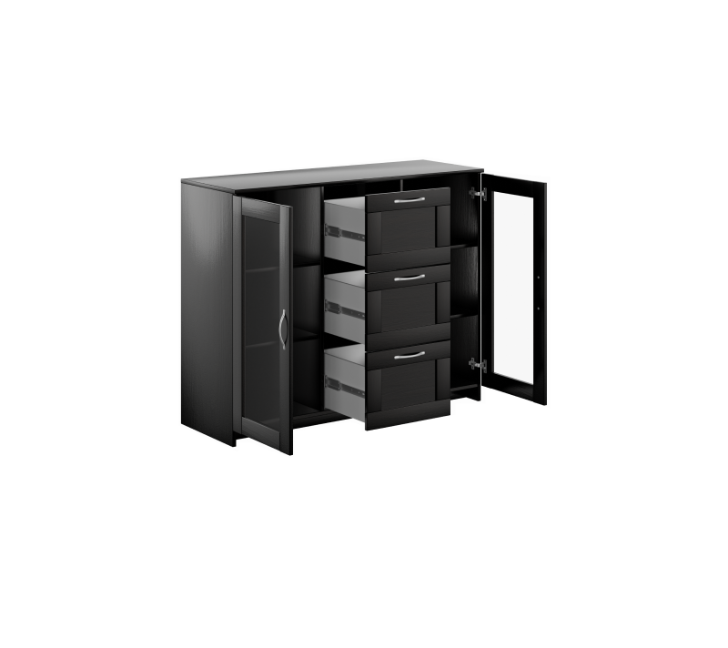 Тумба-витрина с 2 дверцами и с 3 ящиками Sirius дуб венге 117x95_1