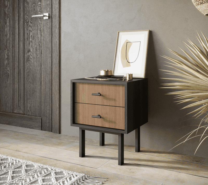 Тумба прикроватная Emerson коричневый/черный EM16_3