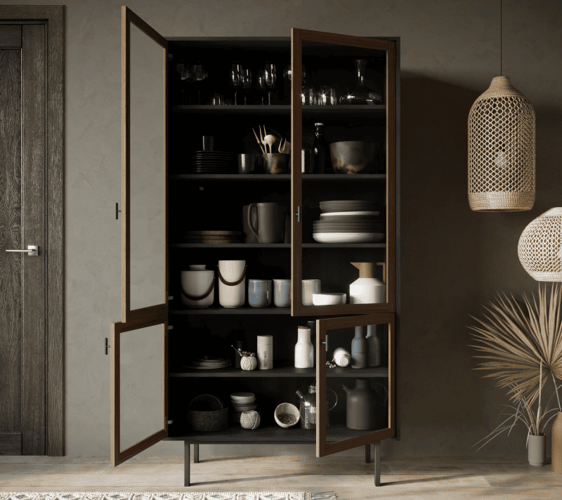 Витрина Эмерсон коричневый/черный EM09_2