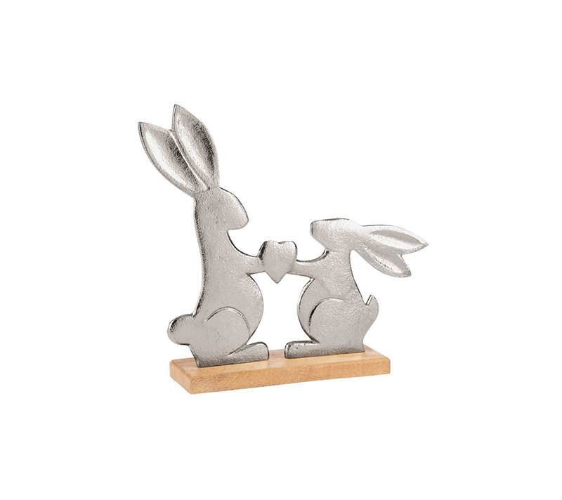 Фигурка Зайцы AMOATSY серебряный 427365