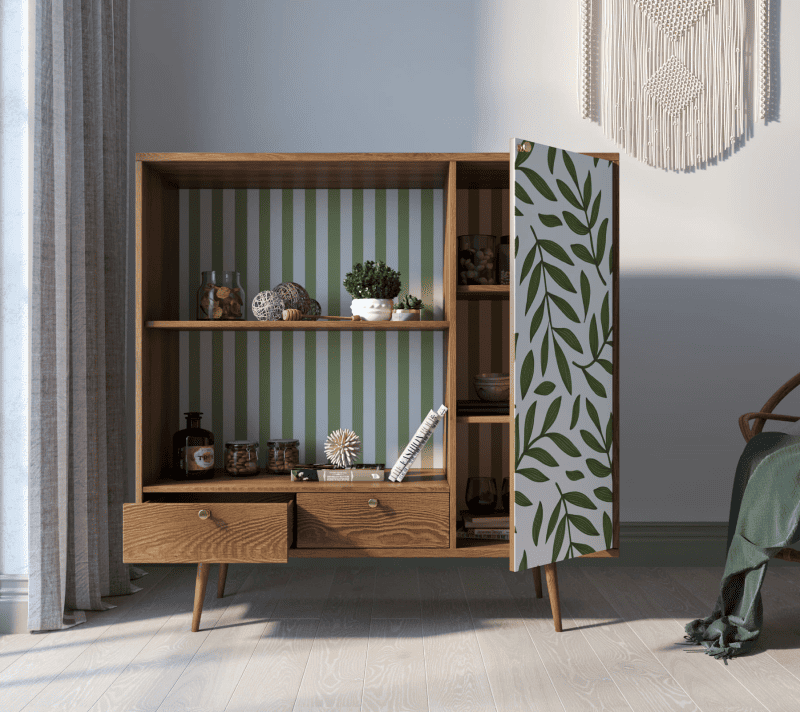 Стеллаж Berber зеленый/белый/коричневый BB28/Print_28_2